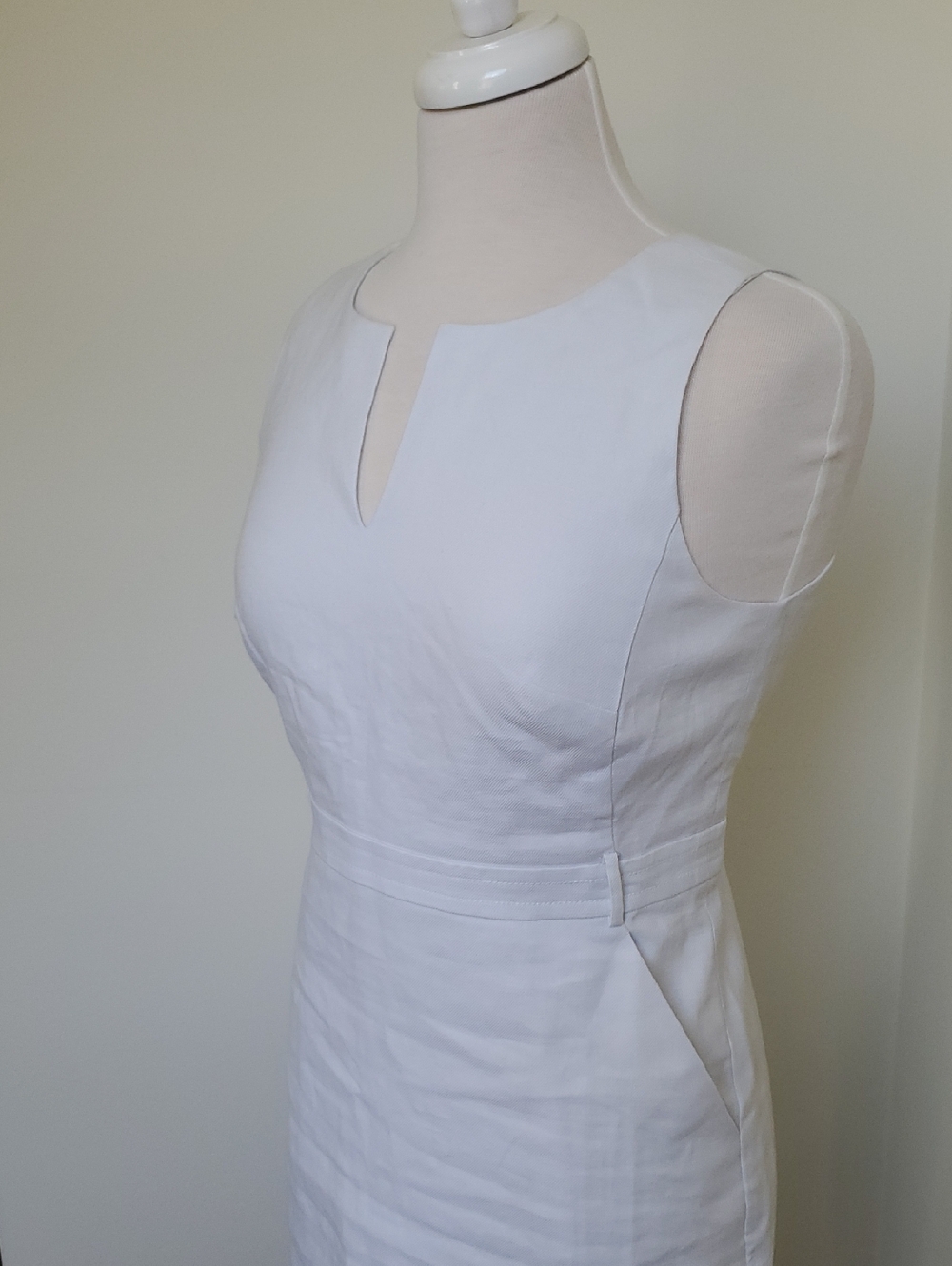 NWOT J. Crew Linen Sheath Dress In White Size 8P - Picture 5 of 10